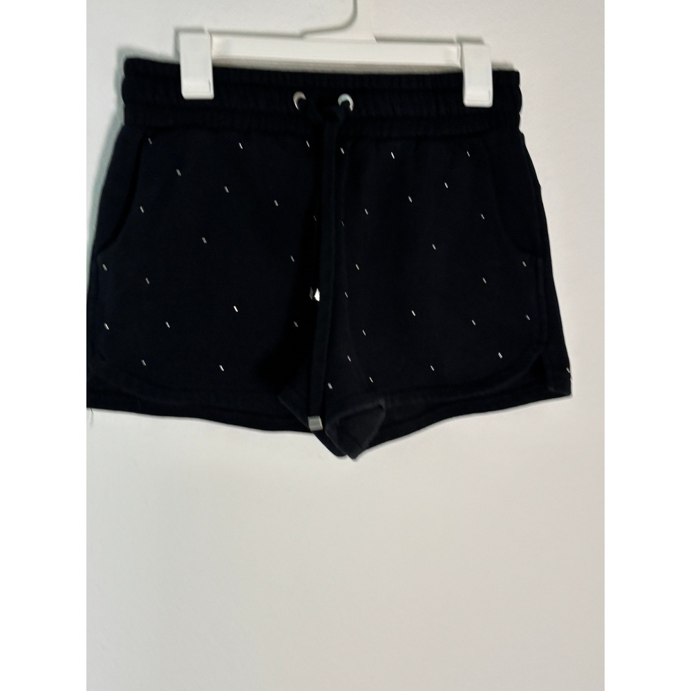 Forever 21 Black Rhinestone Studded Fleece Dolphin Shorts Womens Medium
